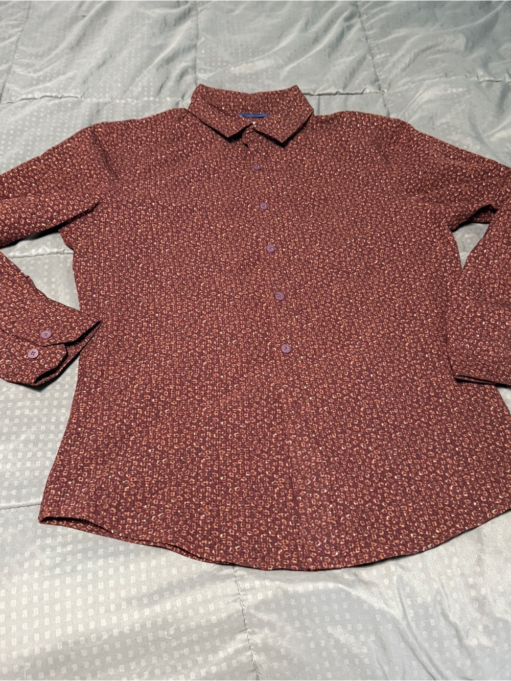 apt 9 red floral Long Sleeve button down Shirt slim fit mens Size small